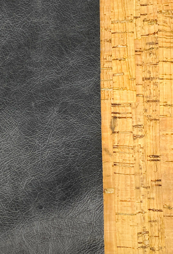 Journal Cover pelle Nero vintage e Sughero