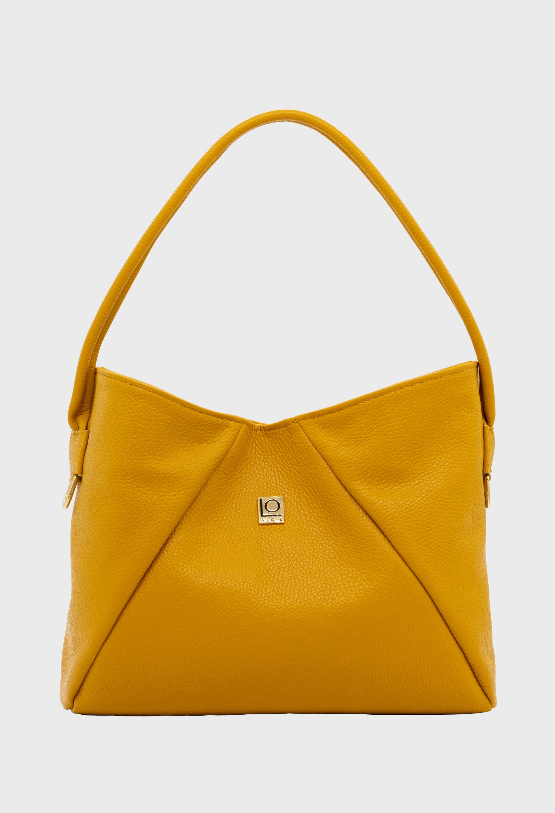 borsa artigianle in pelle color curry