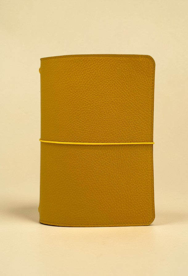 copertina agenda a5 pelle curry martellata e crosta alosbag