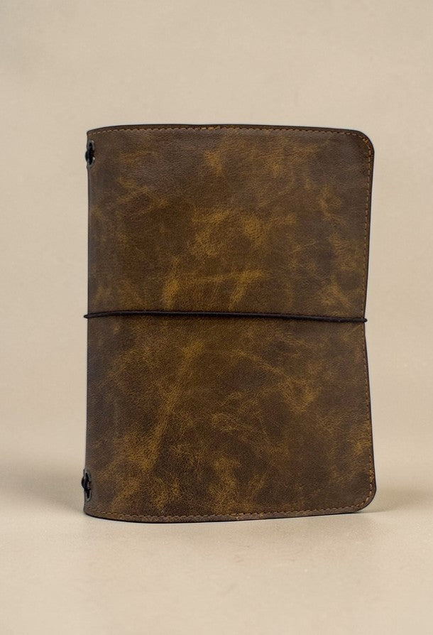 copertina agenda a5 pelle marrone vintage