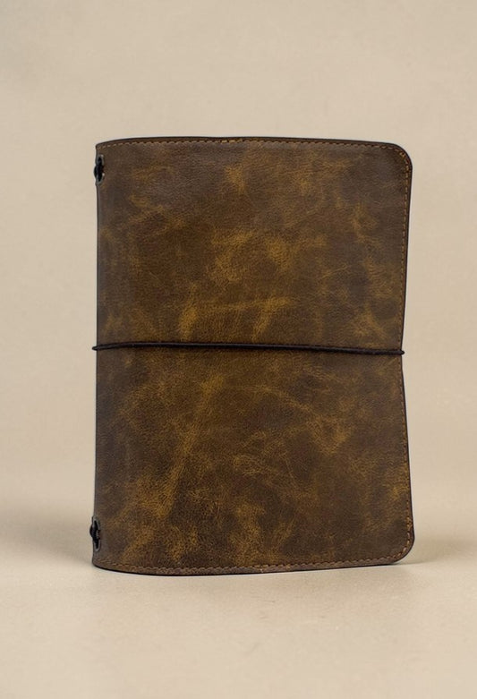 copertina agenda a5 pelle marrone vintage
