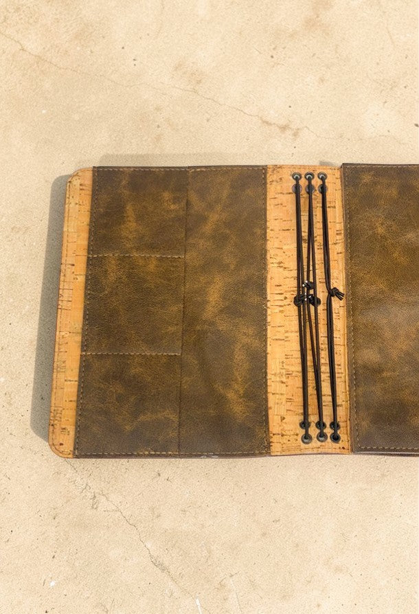 copertina agenda a5 pelle marrone vintage tasca porta kindle