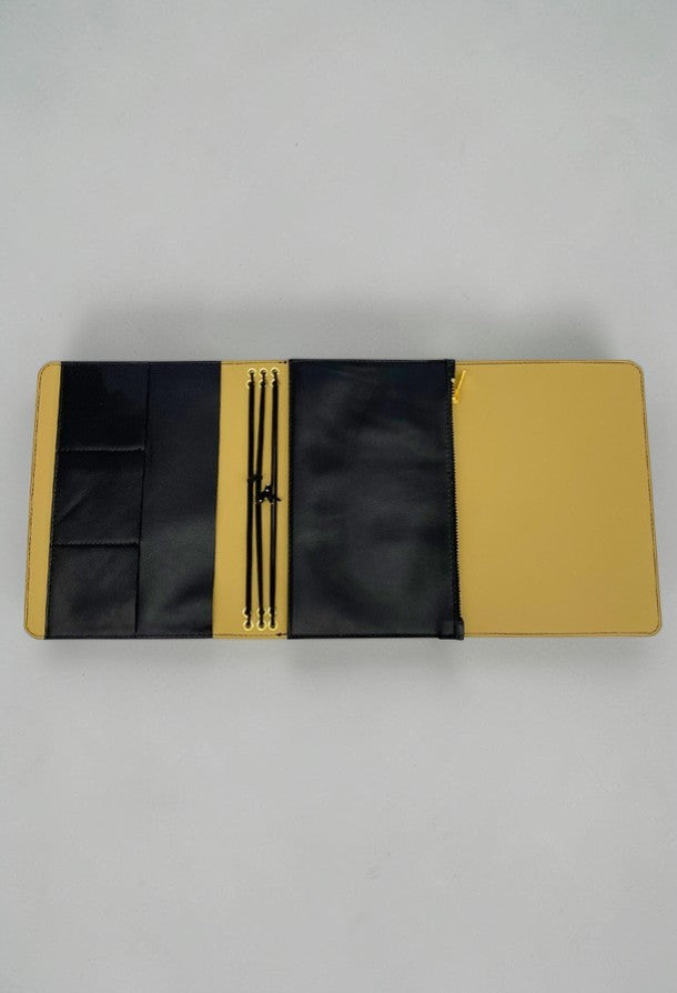 copertina agenda a5 pelle nero liscio e alosbag interno