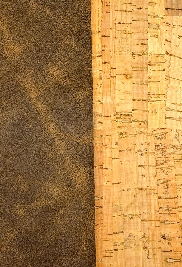 Journal Cover pelle Marrone Tabacco Vintage e Sughero