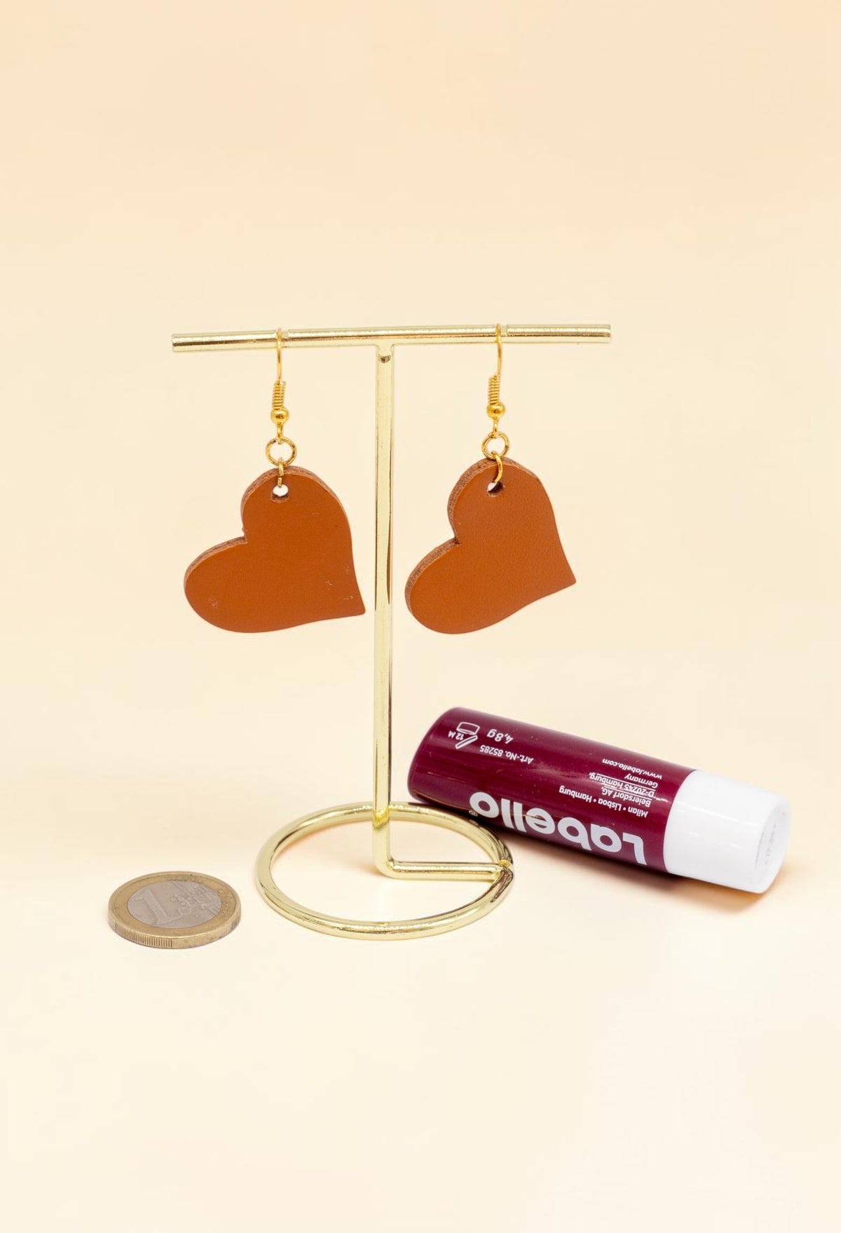Orecchini Cuore Caramello