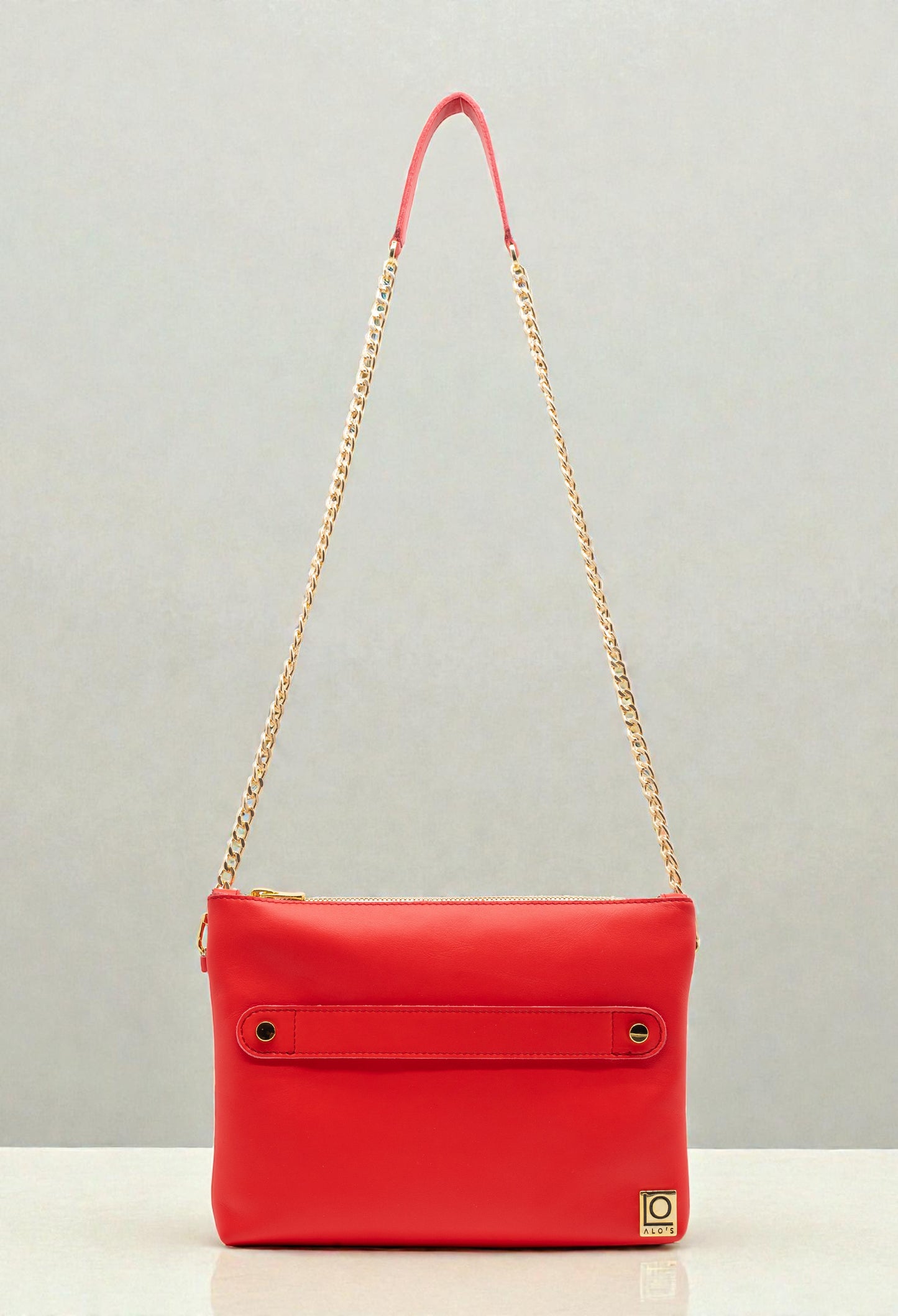 pochette rossa artigianale in pelle rosso geranio made in italy borsa a tracolla 