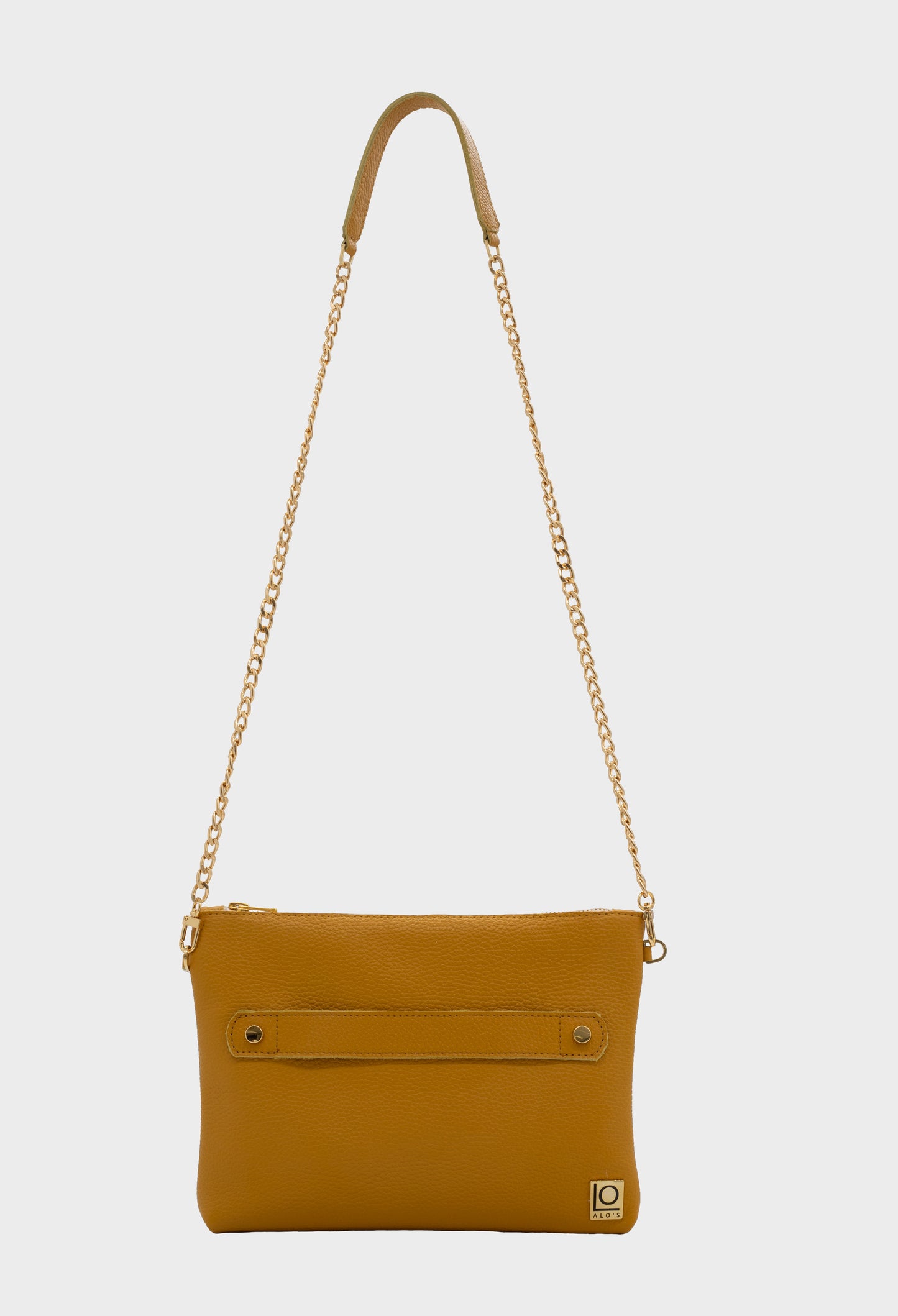 pochette gialla artigianale in pelle martellata color curry made in italy borsa a tracolla