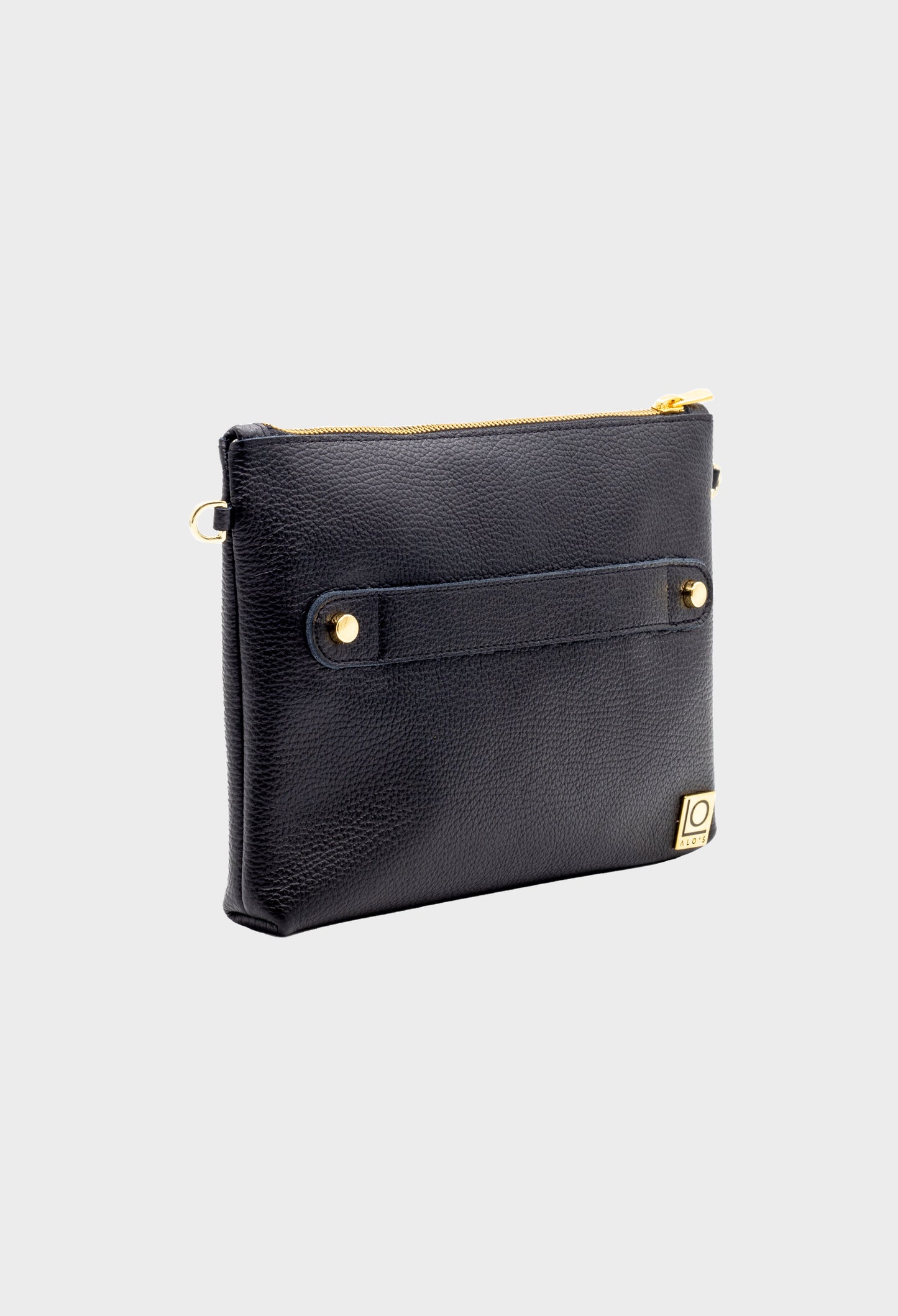pochette nera artigianale in pelle martellata made in italy 1