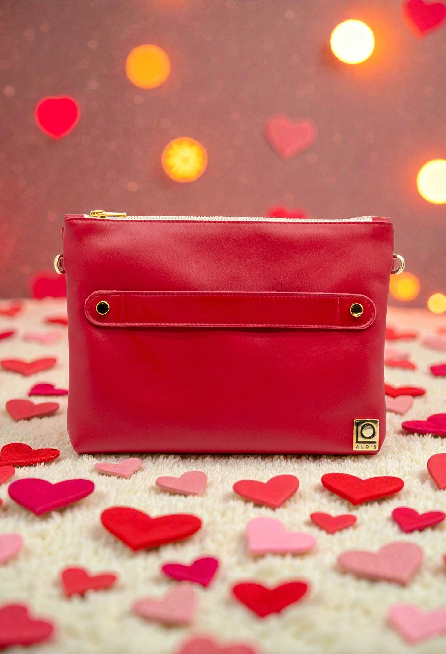 pochette rossa artigianale in pelle rosso ciliegia made in italy