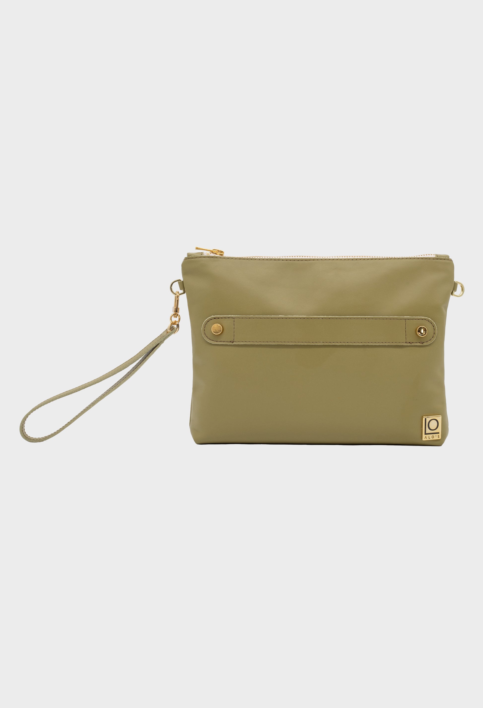 pochette verde artigianale in pelle pistacchio made in italy borsa a mano con braccialetto